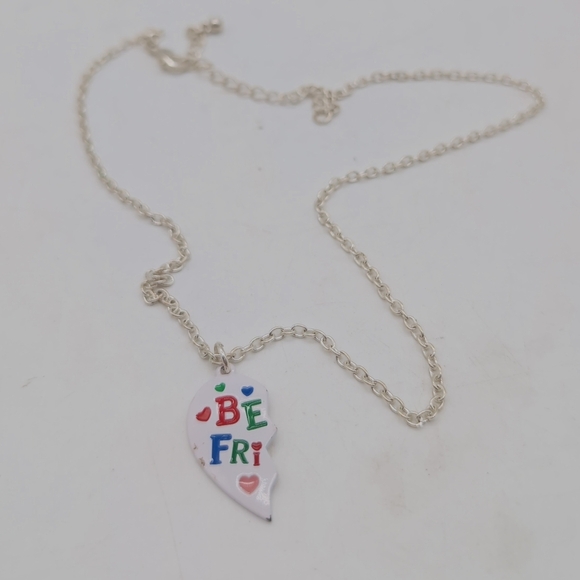 Colorful Best Friends Half Friendship Pendant Necklace 18in - Picture 2 of 5